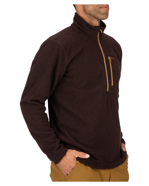 Simms Rivershed Quarter Zip Sweater Model Front